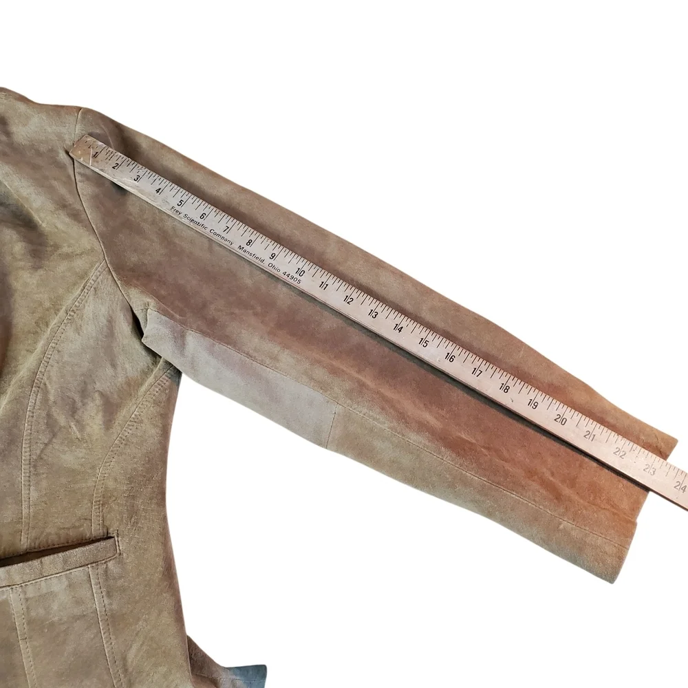 St. John's Bay Tan Suede Leather Jacket. Machine Washable. XL - Picture 9 of 11